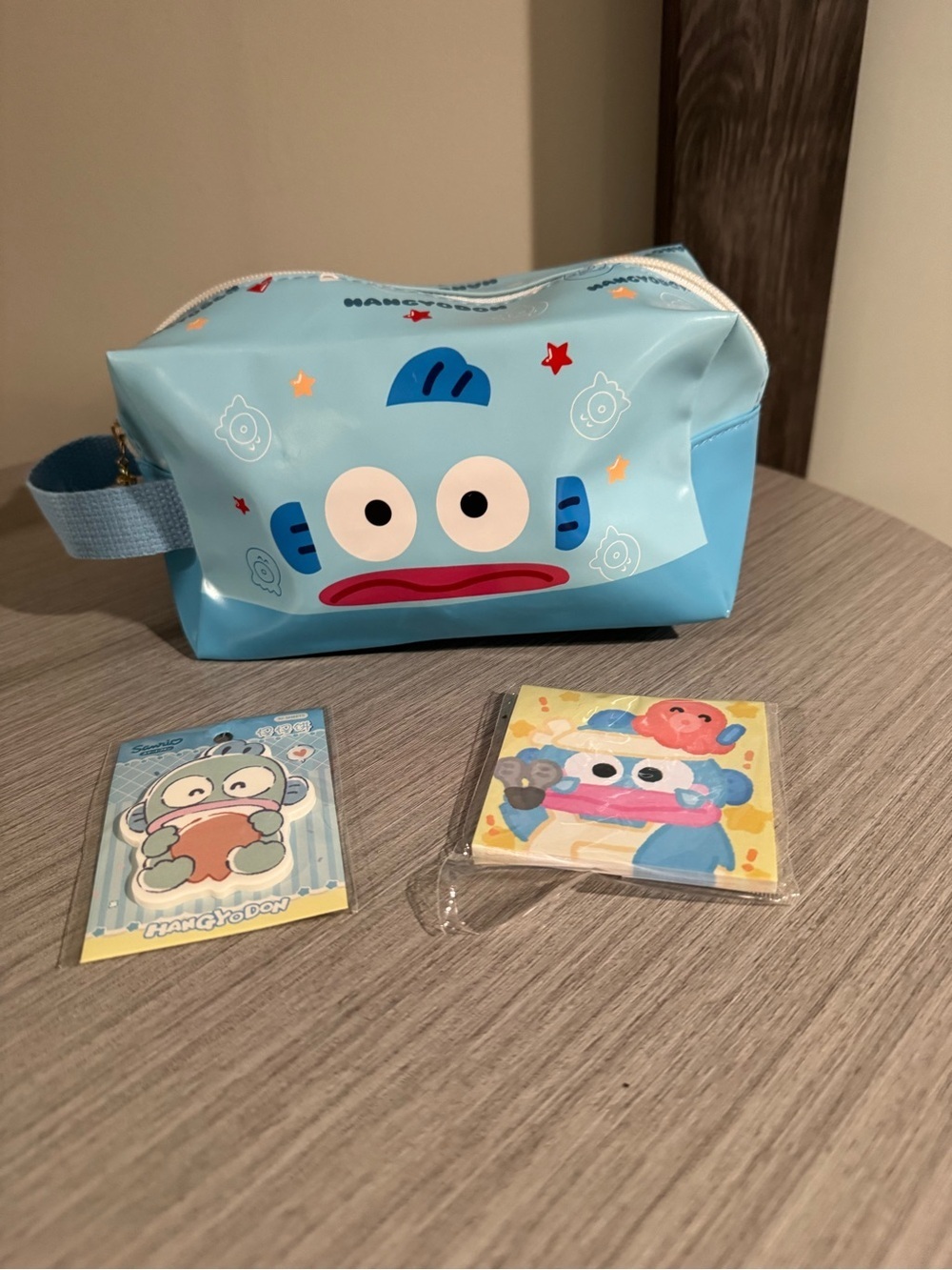 Sanrio Blue Hangyodon “Hangy” Cosmetic Pouch Set